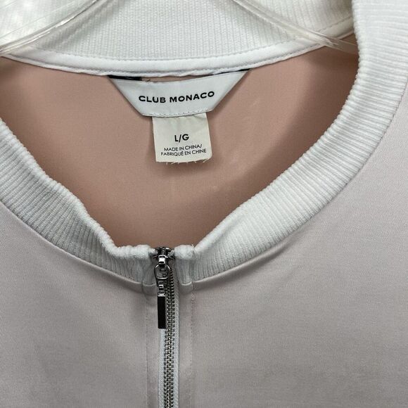 CLUB MONACO 1/2 Zip Pullover Women Large Pink Satin Viscose - Picture 7 of 9